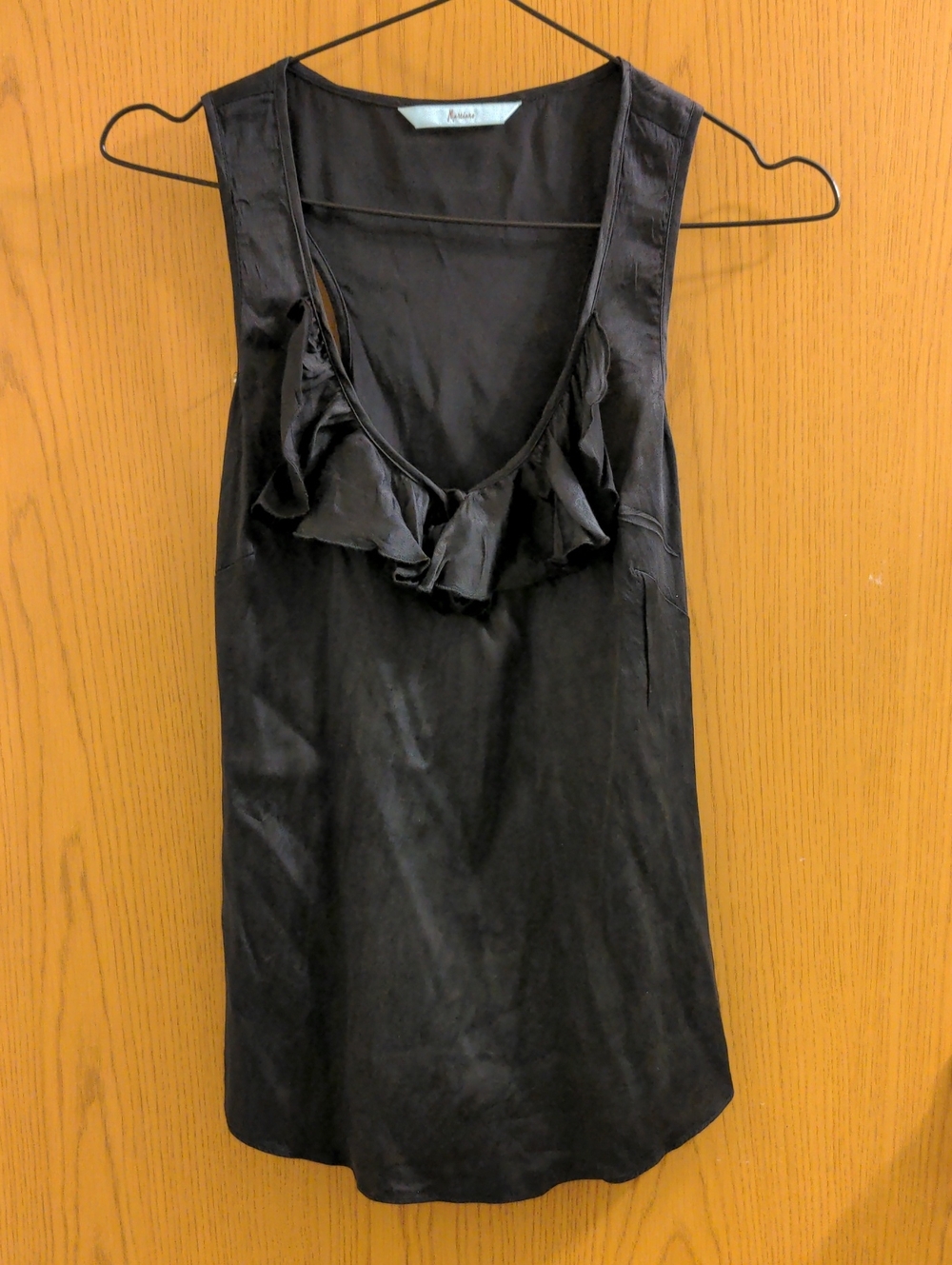 Marciano Guess Black Ruffle-Trim Sleeveless Top